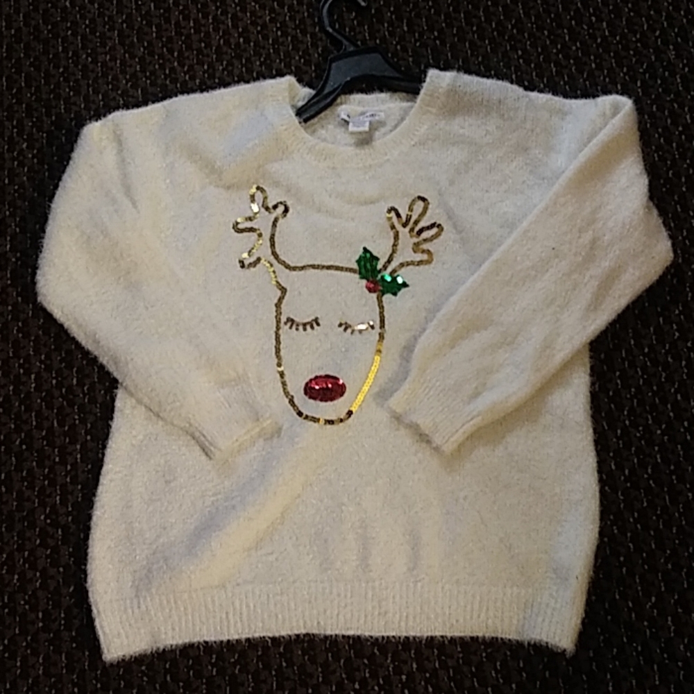White reindeer Christmas sweater